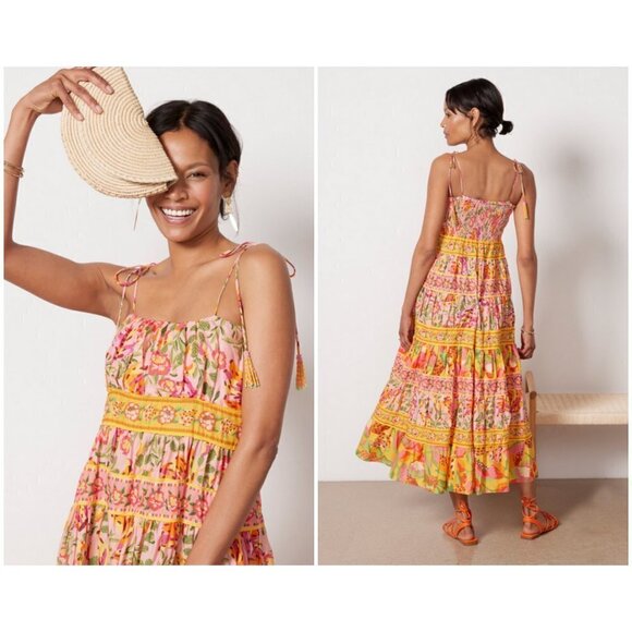 💕FARM RIO💕 Mixed Fruits Paradise Midi Dress ~ Small S NWT - Picture 4 of 16